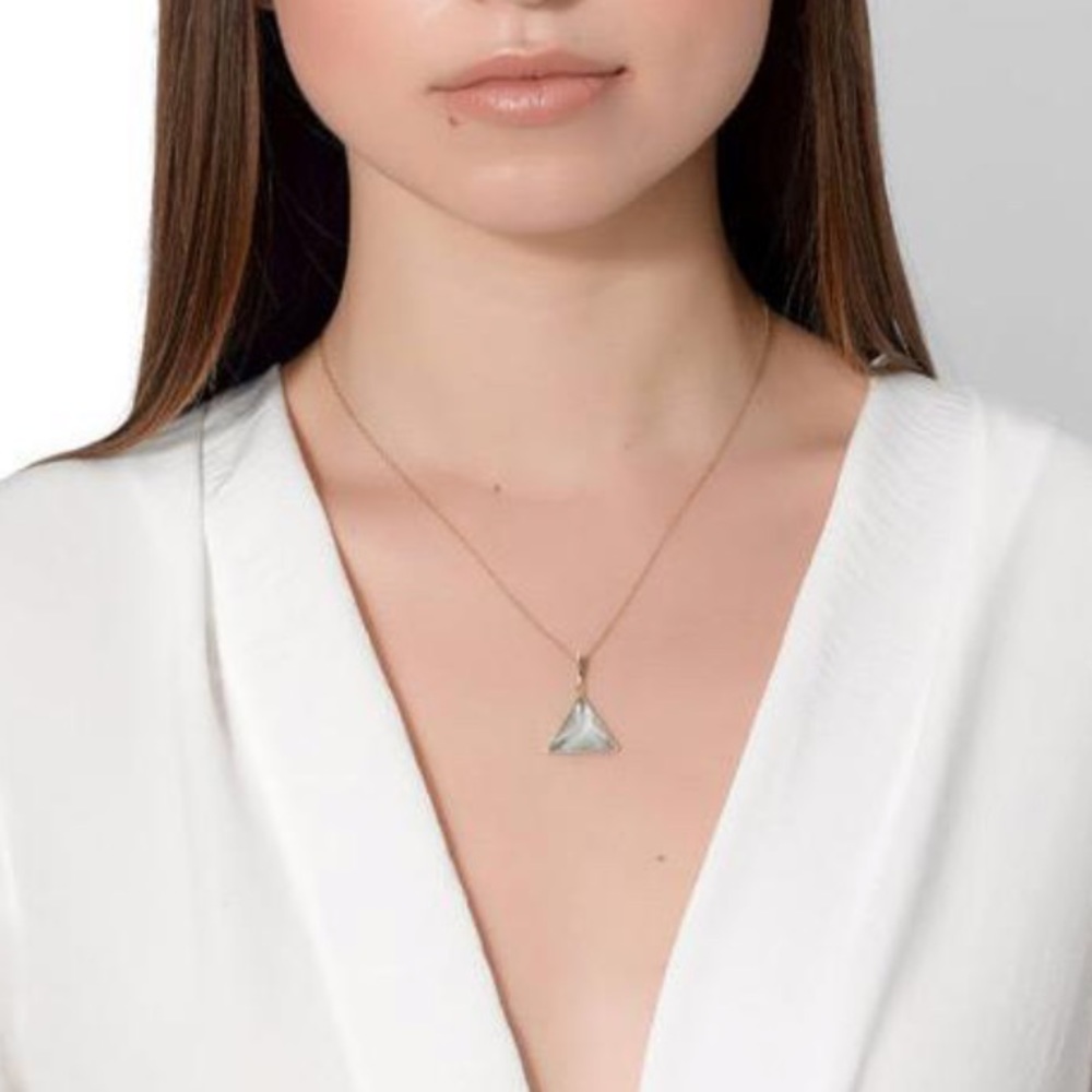 Rock + Raw Blue Topaz medium Guardian pendant.